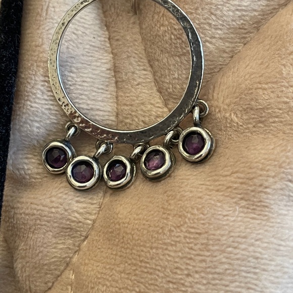 Sterling silver and amethyst earrings - Picture 5 of 8